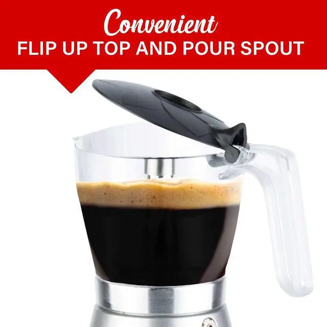 Alt view image 6 of 8 - Brentwood TS-119S 6-Cup Electric Moka Pot Espresso Machine (Silver)