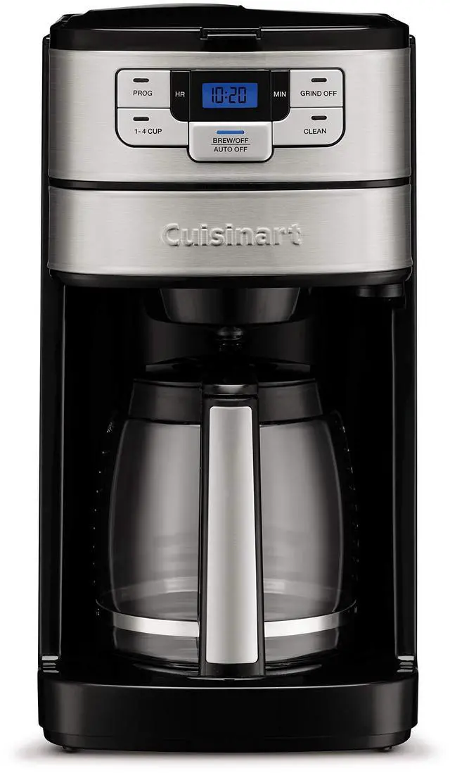 Alt view image 2 of 3 - Automatic Grind & Brew 12-Cup Coffee Maker with Blade Grinder, Programmable Coffee Machine Glass Carafe with 1-4 Cup Setting, Brew Pause, Grind-Off Option, DGB-400NAS, Black/Stainless Steel