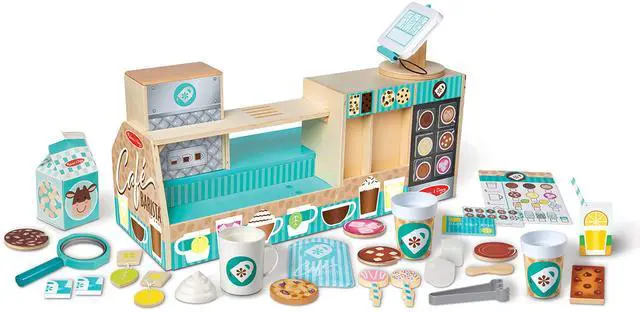 Alt view image 4 of 7 - Melissa & Doug Wooden Café Barista Coffee Shop (35 Pieces) - FSC Certified