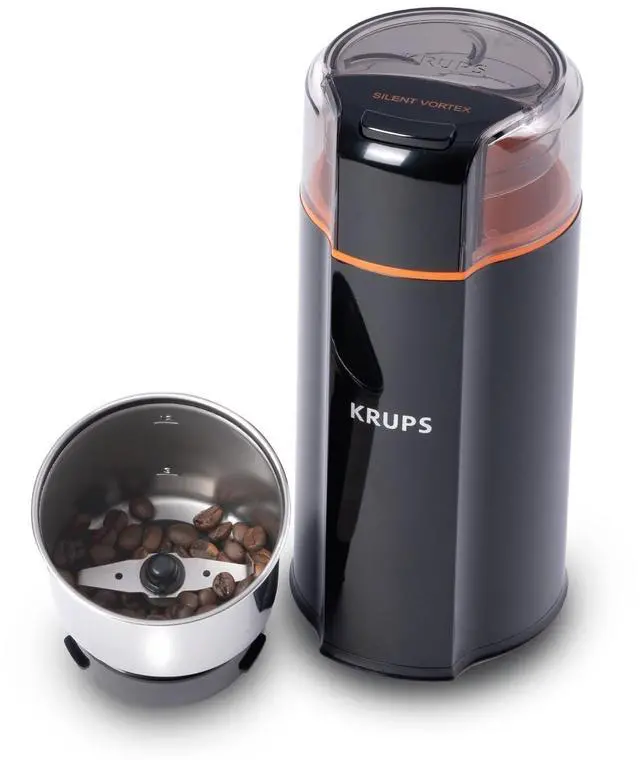 Alt view image 3 of 9 - Krups GX332850 Silent Vortex Electric Grinder for Spice,Dry Herbs and Coffee, 12-Cups, Black
