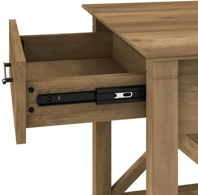 Alt view image 4 of 7 - Bush Furniture Key West Small End Table with Storage | Modern Farmhouse Accent Shelf for Living Room in Reclaimed Pine