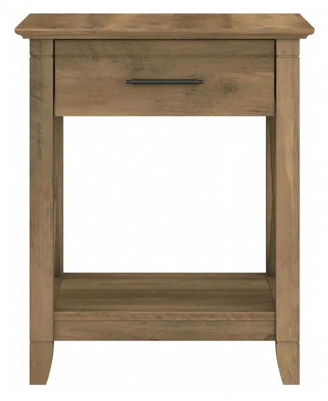 Alt view image 7 of 7 - Bush Furniture Key West Small End Table with Storage | Modern Farmhouse Accent Shelf for Living Room in Reclaimed Pine