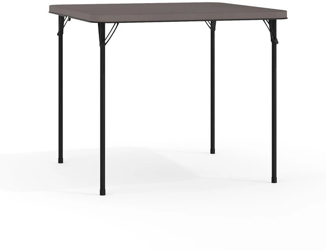 Main image of 2.83-Foot Bi-Fold Dark Gray Plastic Folding Table | Lightweight, Easy Storage, Commercial Grade, Carrying Handle