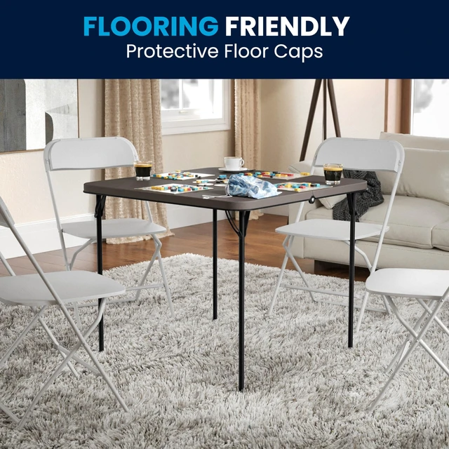 Alt view image 4 of 7 - 2.83-Foot Bi-Fold Dark Gray Plastic Folding Table | Lightweight, Easy Storage, Commercial Grade, Carrying Handle