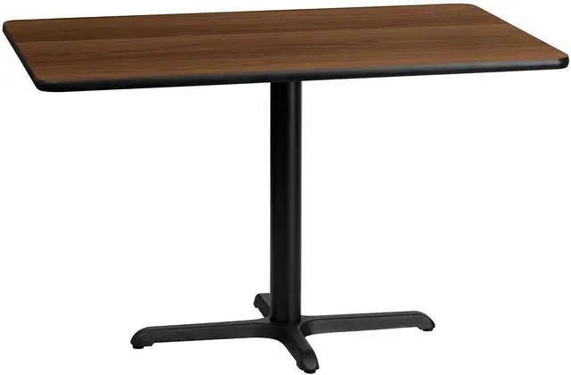 Alt view image 11 of 12 - 30'' x 48'' Rectangular Walnut Laminate Table Top with 22'' x 30'' Table Height Base
