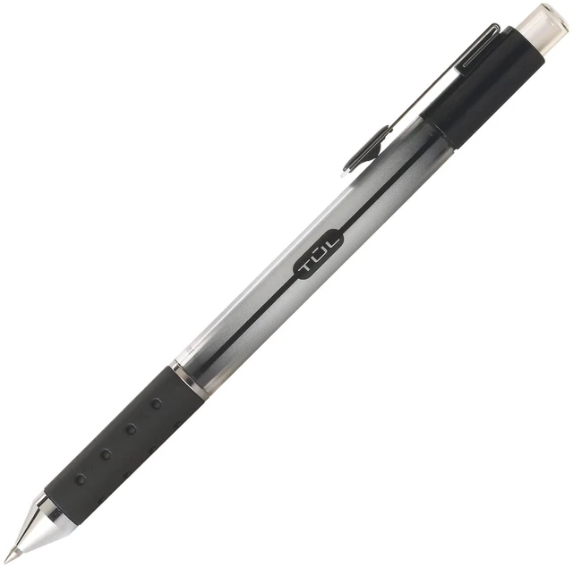 Alt view image 3 of 6 - Retractable Gel Pens, Fine Point, 0.5 mm, Gray Barrel, Black Ink, Pack Of 12 Pens