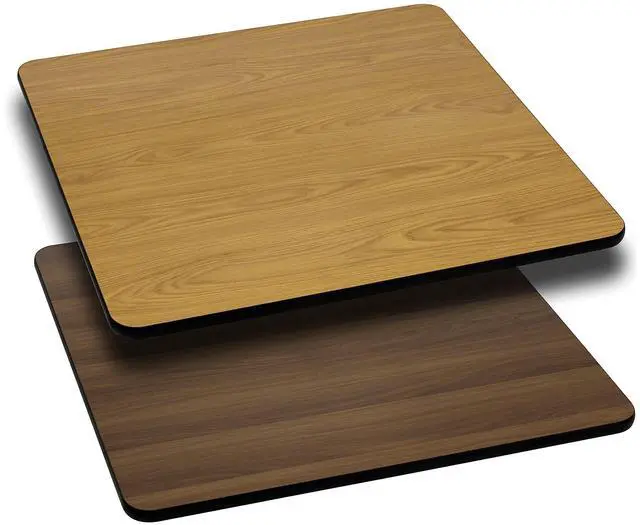Alt view image 7 of 8 - 24'' Square Table Top with Natural or Walnut Reversible Laminate Top