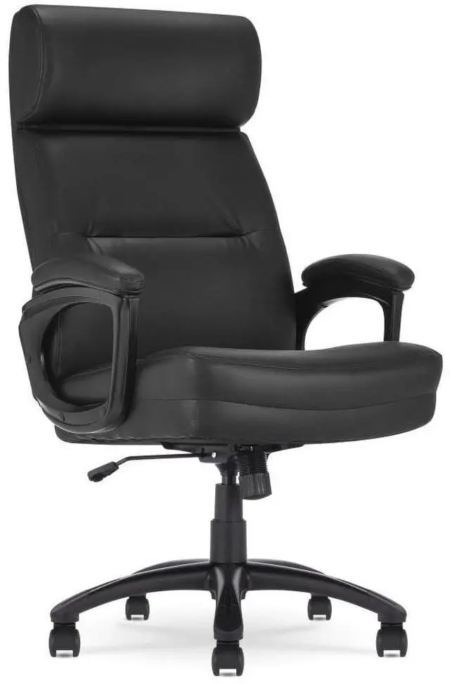 Main image of Serta Comfort Executive Big & Tall Office Chair, Ergonomic High-Back Computer DeskChair, Semi Plush Cushion Seat, Soft Padded Armrests, SertaQuality Foam, Metal Swivel Base, Bonded Leather, Black