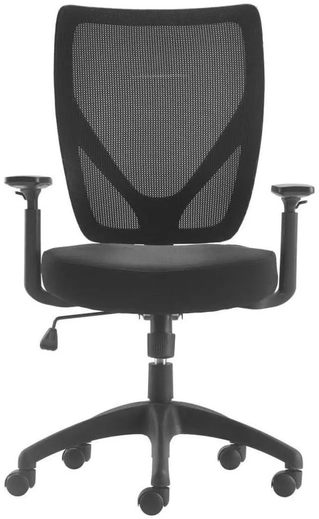 Alt view image 2 of 8 - Serta Production, Mesh Office Chair with Nylon Base Adjustable Ergonomic Midback Lumbar Support, Breathable Back, Black