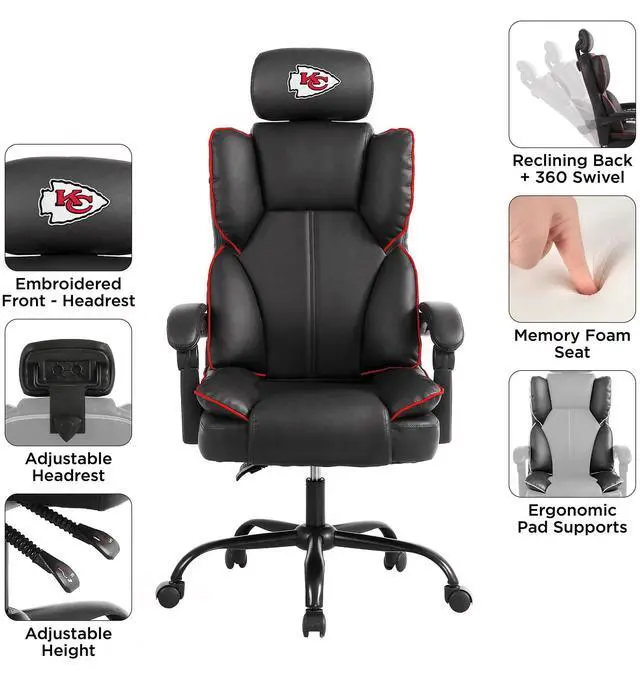 Alt view image 4 of 6 - Imperial Black Kansas City Chiefs Champ Chair