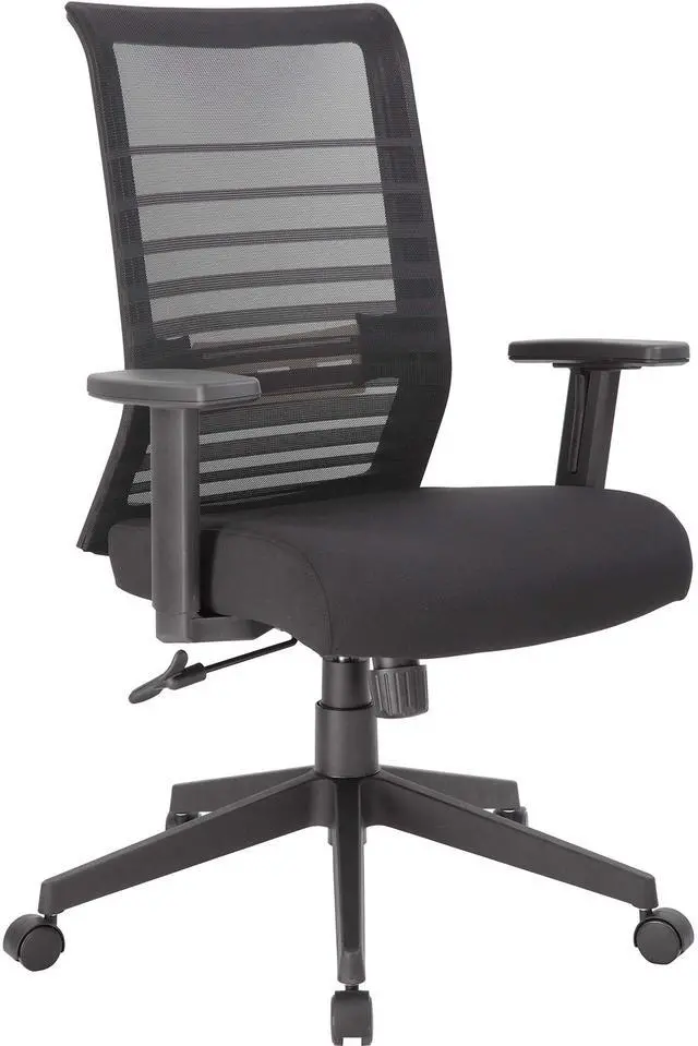 Alt view image 11 of 11 - Lorell Horizontal Mesh Back Task Chair - Fabric Seat - Black - 1 Each