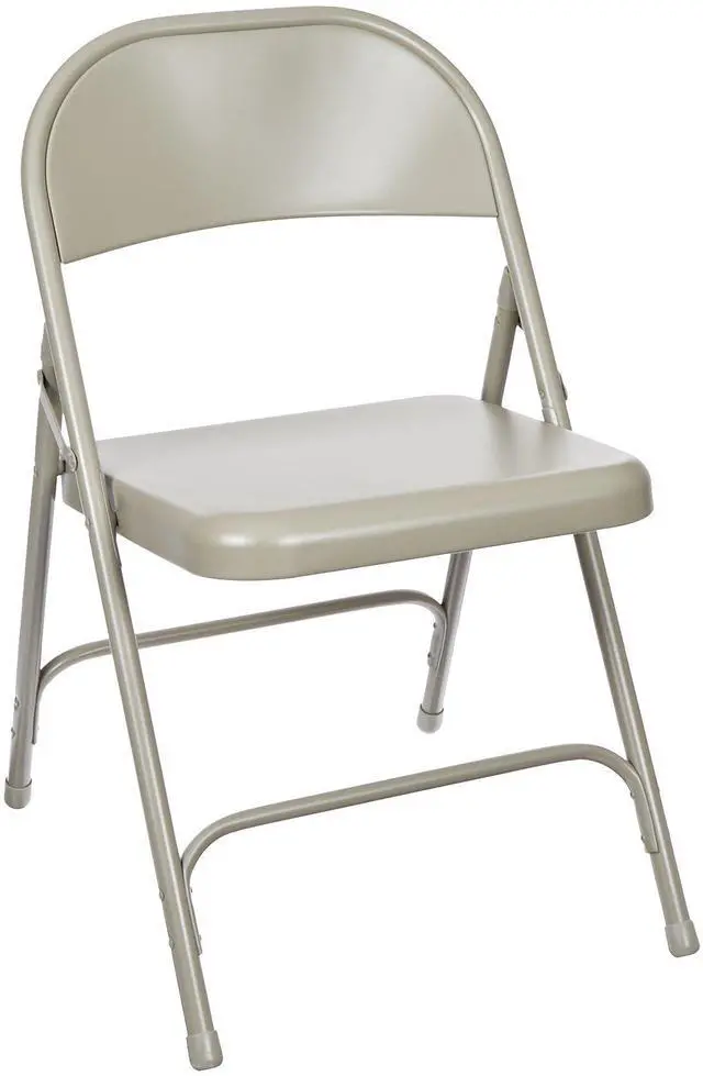 Alt view image 5 of 7 - National Public Seating Steel Portable Folding Chairs 50 Series Premium Heavy-Duty Foldable Chairs for Indoor & Outdoor, Set of 4 Comfortable, Durable, Institutional-Grade, Gray
