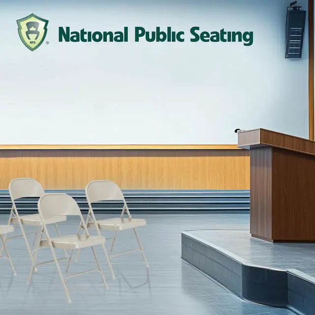 Alt view image 4 of 7 - National Public Seating Steel Portable Folding Chairs 50 Series Premium Heavy-Duty Foldable Chairs for Indoor & Outdoor, Set of 4 Comfortable, Durable, Institutional-Grade, Gray