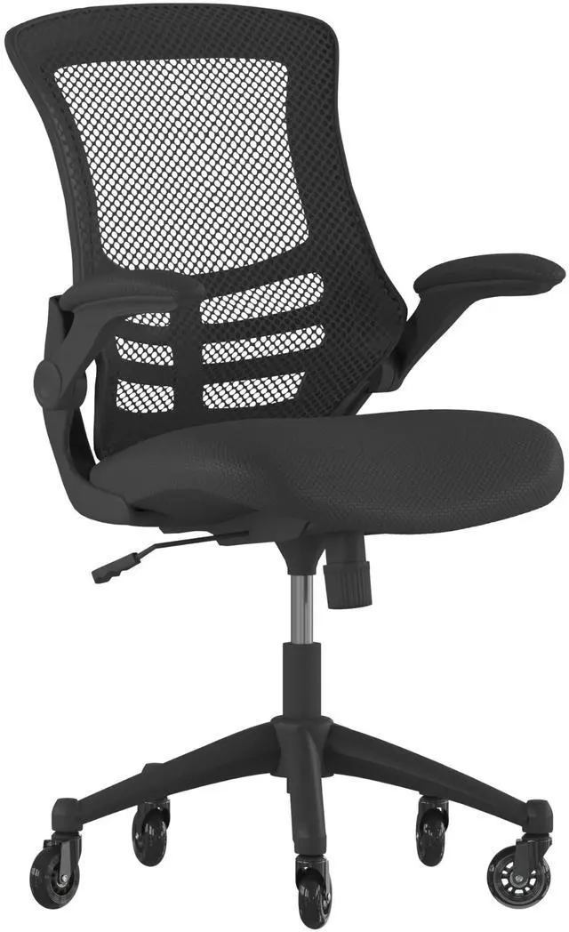 Alt view image 18 of 20 - Flash Furniture Kelista Ergonomic Mesh Swivel Mid-Back Task Office Chair Black (BLX5MBKRLB)