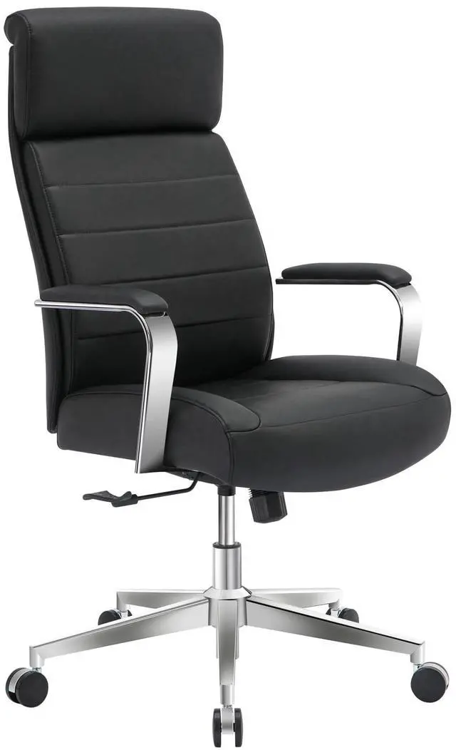 Main image of ® Modern Comfort Modee Vegan Leather High-Back Executive Office Chair, Black/Chrome, BIFMA Compliant