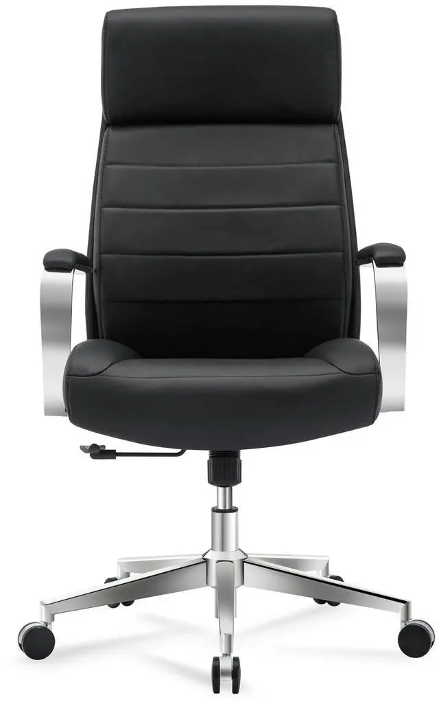 Alt view image 6 of 7 - ® Modern Comfort Modee Vegan Leather High-Back Executive Office Chair, Black/Chrome, BIFMA Compliant