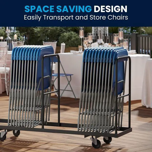 Alt view image 11 of 14 - Flash Furniture Plastic Folding Chair Blue Set of 6 (6LEL3BLUE)