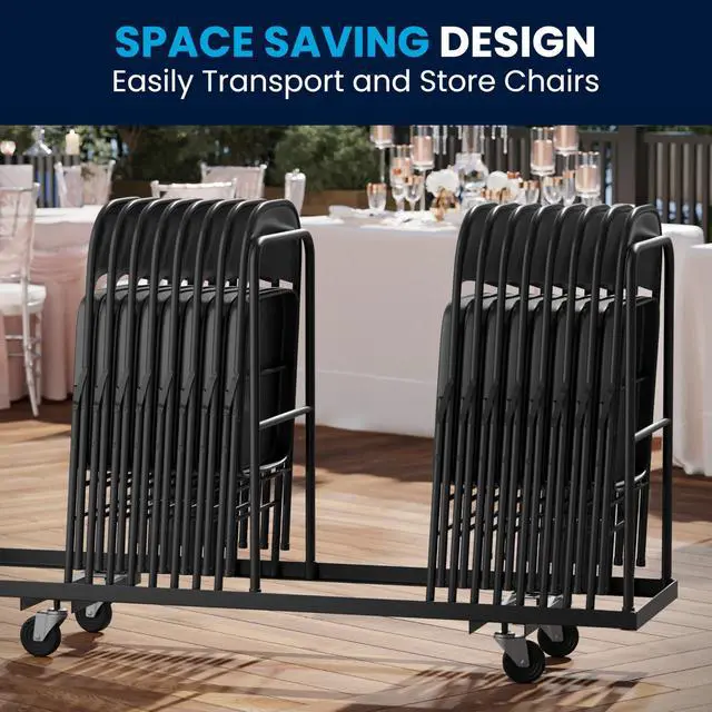 Alt view image 7 of 10 - 2 Pack HERCULES Series Double Braced Black Metal Folding Chair