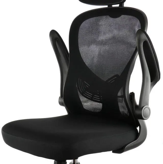 Alt view image 12 of 13 - Elama High Back Adjustable Mesh and Fabric Office Chair in Black and Gray with Adjustable Head Rest