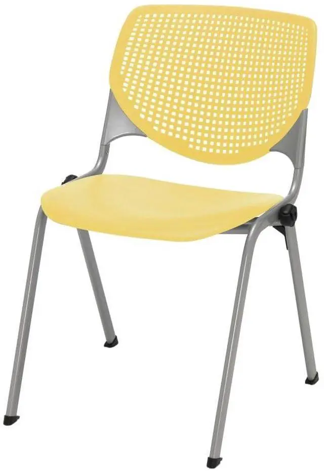 Main image of KFI Seating Poly Stack Chair with Perforated Yellow Back