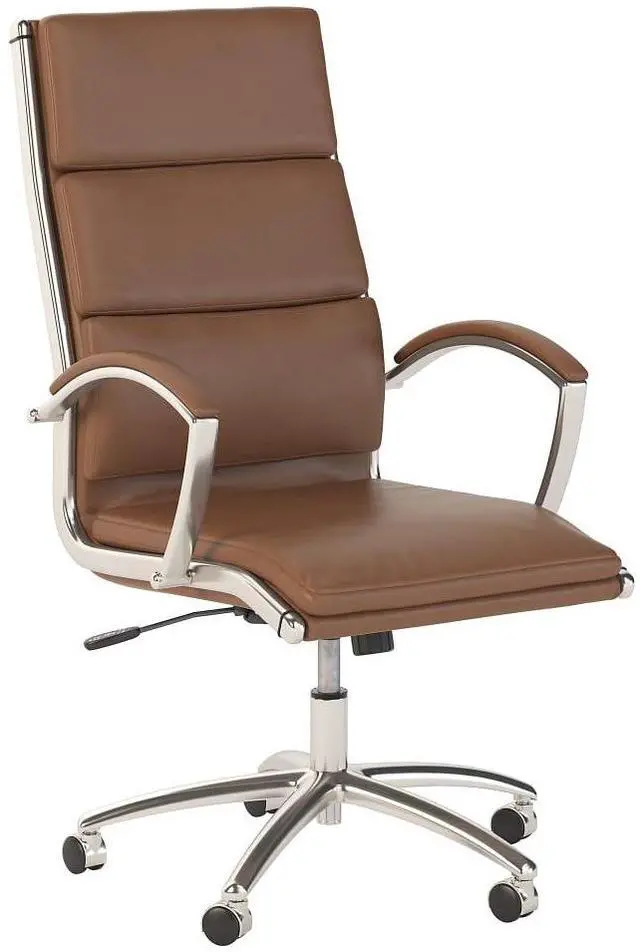 Main image of Bush Business Furniture Modelo High Back Leather Executive Office Chair in Saddle Tan