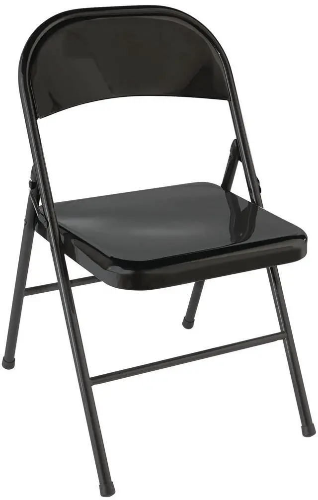 Alt view image 3 of 6 - Realspace® Metal Folding Chairs, Black, Set of 4 Chairs