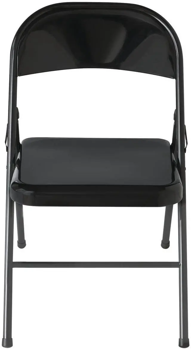 Alt view image 5 of 6 - Realspace® Metal Folding Chairs, Black, Set of 4 Chairs