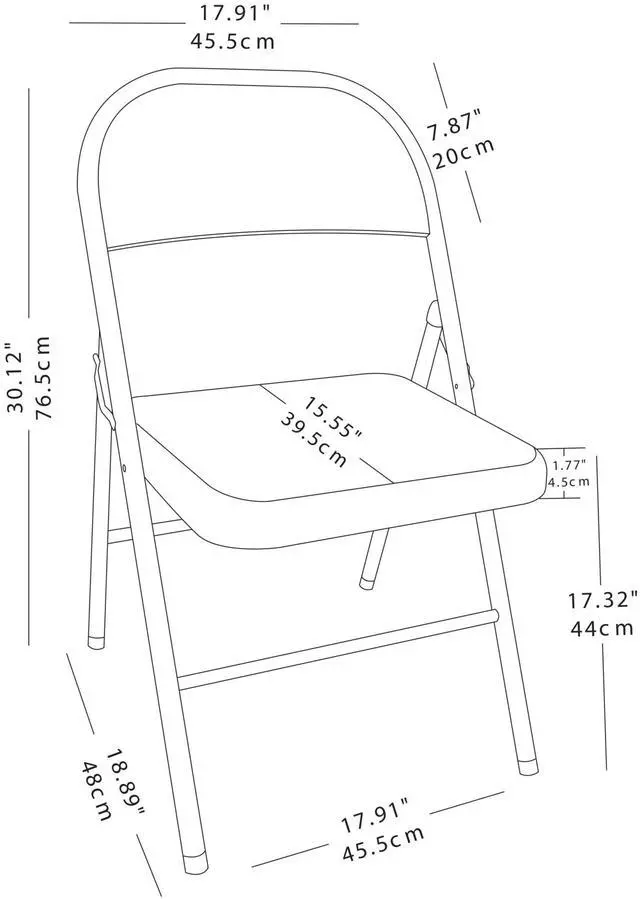 Alt view image 6 of 6 - Realspace® Metal Folding Chairs, 30-1/2"H x 18-1/10"W x 18-1/5"D, Tan, Pack Of 4