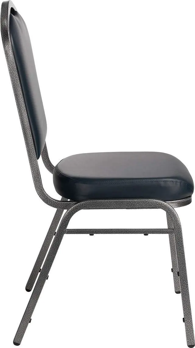 Alt view image 6 of 7 - National Public Seating 9304-SV/2 9300 Series Vinyl Upholstered Stack Chair, Steel, Blue/Silver (Pack of 2)