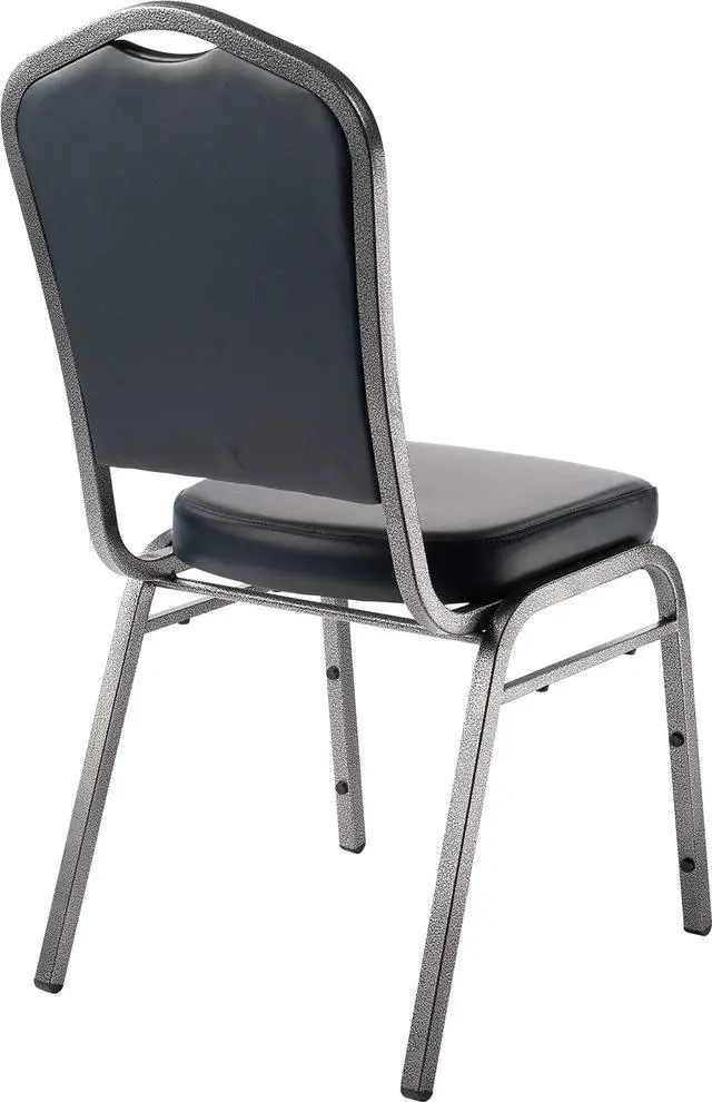 Alt view image 7 of 7 - National Public Seating 9304-SV/2 9300 Series Vinyl Upholstered Stack Chair, Steel, Blue/Silver (Pack of 2)