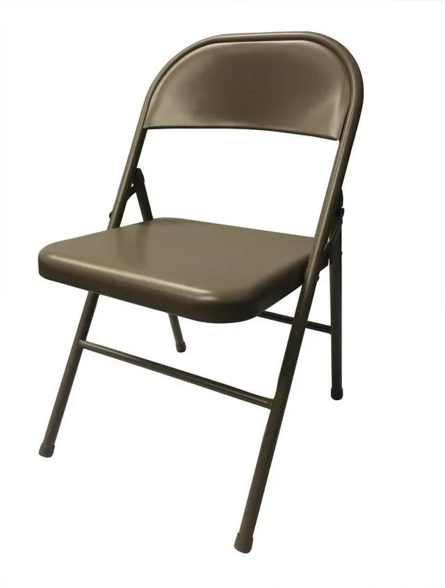 Alt view image 4 of 6 - Realspace® Metal Folding Chairs, 30-1/2"H x 18-1/10"W x 18-1/5"D, Tan, Pack Of 4