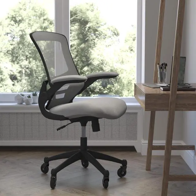 Alt view image 19 of 20 - Flash Furniture Kelista Ergonomic Mesh Swivel Mid-Back Task Office Chair Dark Gray (BLX5MDKGYRLB)