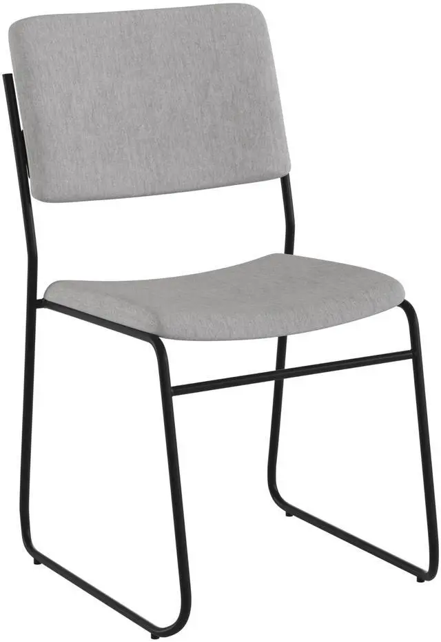 Alt view image 18 of 20 - HERCULES Series 500 lb. Capacity High Density Gray Fabric Stacking Chair with Sled Base
