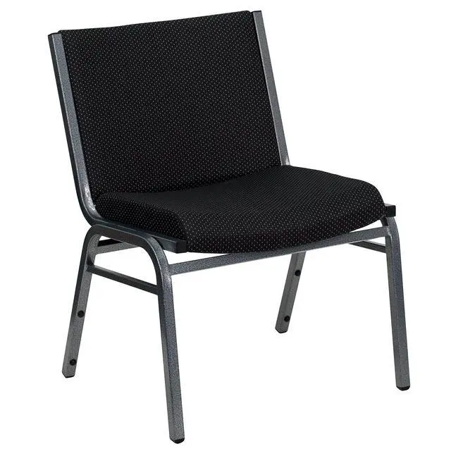 Alt view image 3 of 7 - Big & Tall 1000 lb. Rated Black Fabric Stack Chair | Fabric Upholstery, Durable Construction, Commercial Use, 1000 LBS. Weight Capacity