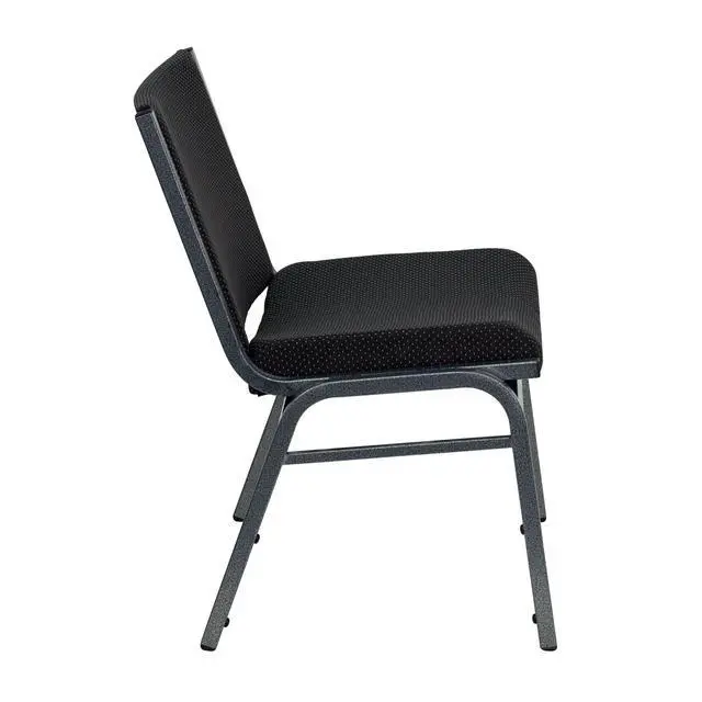 Alt view image 5 of 7 - Big & Tall 1000 lb. Rated Black Fabric Stack Chair | Fabric Upholstery, Durable Construction, Commercial Use, 1000 LBS. Weight Capacity