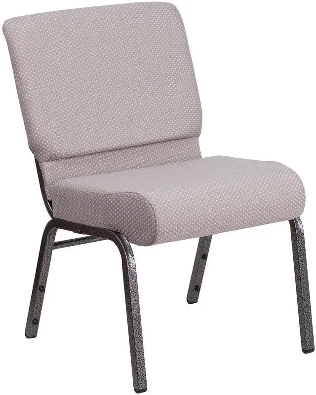 Alt view image 16 of 20 - Flash Furniture Hercules Series 21'' Wide Gray Dot Fabric Stacking Church Chair with 4'' Thick Seat - Silver Vein Frame