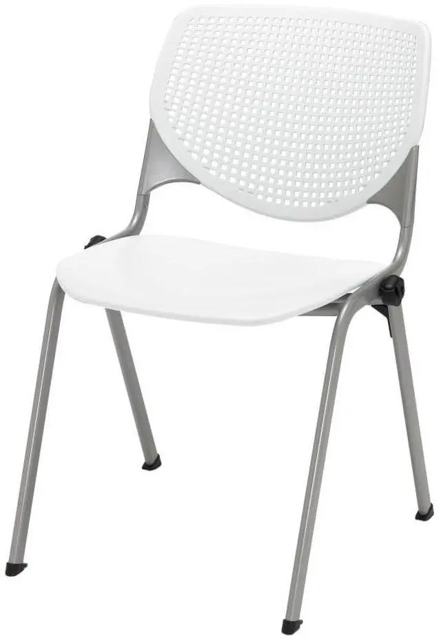 Main image of KFI Seating Kool Series Polypropylene Stack Chair with Perforated Back, White Finish