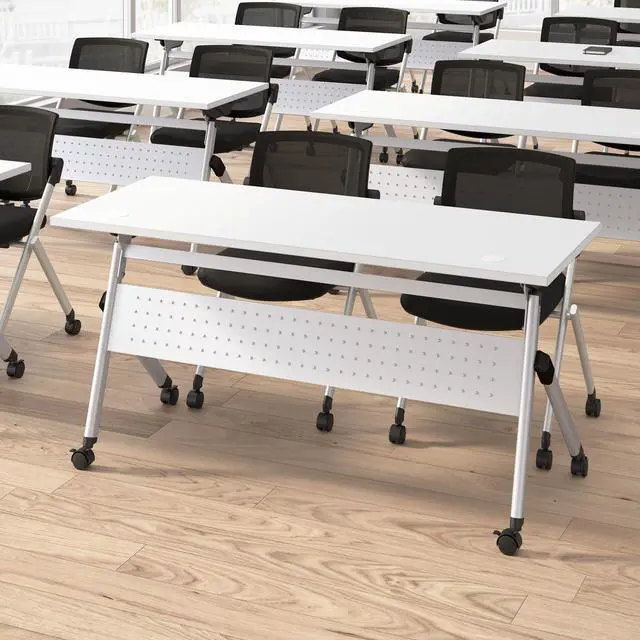 Alt view image 4 of 7 - Bush Business Furniture Folding Chairs - Set of 2, Commercial-Grade Guest Mesh Back Seating for Office, Banquet, or Training Room, Envision Collection, Black Mesh