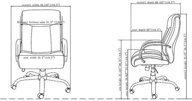 Alt view image 18 of 20 - Chair, 450lb Capacity, 22-7/8"x30-1/4"x46-7/8", Black