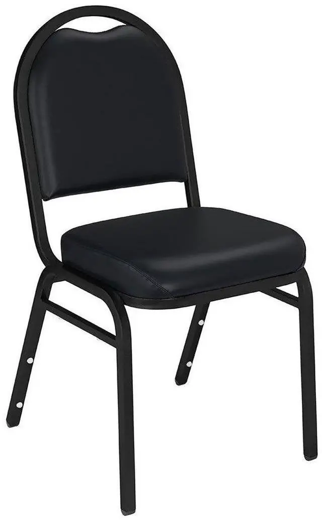 Alt view image 3 of 7 - NPS 9210-BT Vinyl-upholstered Dome Back Stack Chair with Steel Black Sandtex Frame, 300-lb Weight Capacity, 18" Length x 20" Width x 34" Height, Black