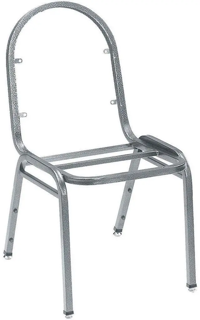 Alt view image 5 of 7 - NPS 9210-BT Vinyl-upholstered Dome Back Stack Chair with Steel Black Sandtex Frame, 300-lb Weight Capacity, 18" Length x 20" Width x 34" Height, Black