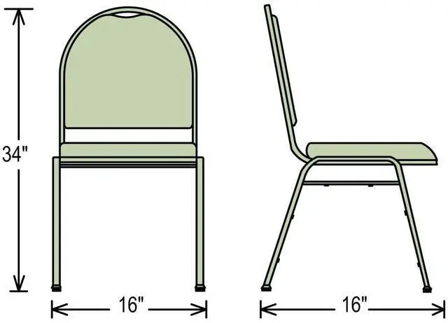 Alt view image 7 of 7 - NPS 9210-BT Vinyl-upholstered Dome Back Stack Chair with Steel Black Sandtex Frame, 300-lb Weight Capacity, 18" Length x 20" Width x 34" Height, Black