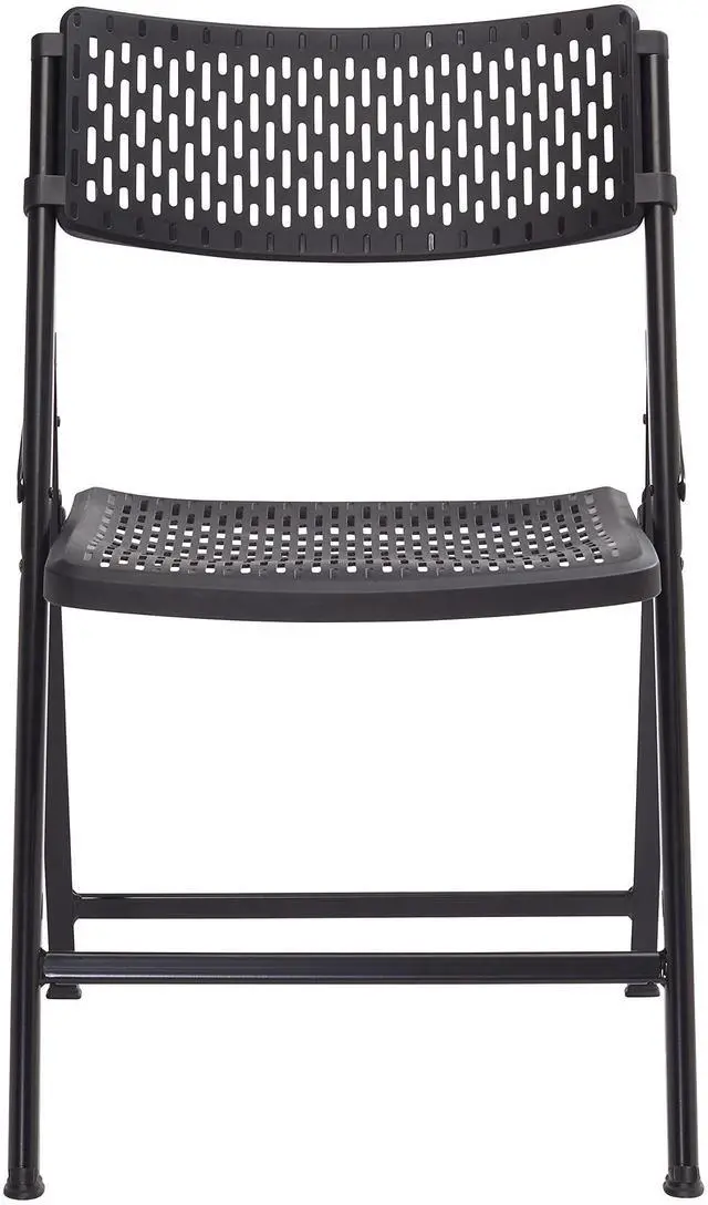 Alt view image 5 of 9 - National Public Seating 1410 Airflex Series Premium Polypropylene Folding Chair - Black, Pack of 4