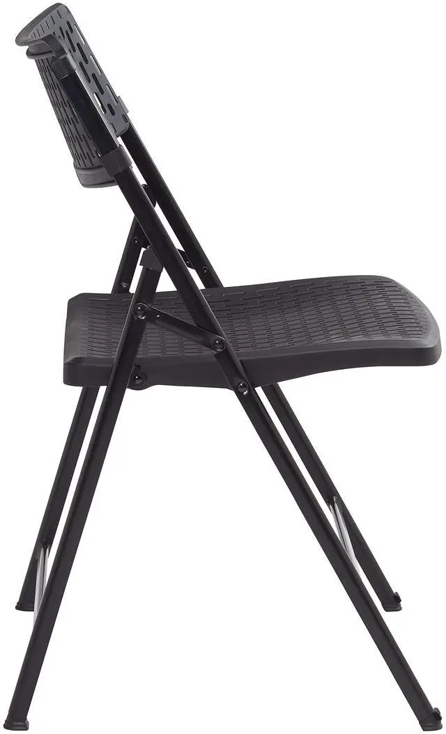 Alt view image 6 of 9 - National Public Seating 1410 Airflex Series Premium Polypropylene Folding Chair - Black, Pack of 4