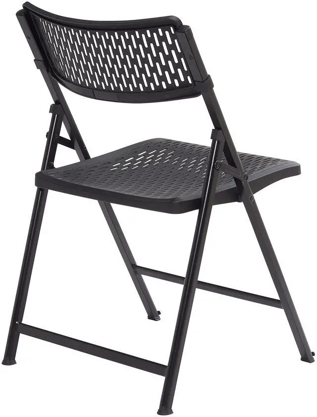 Alt view image 7 of 9 - National Public Seating 1410 Airflex Series Premium Polypropylene Folding Chair - Black, Pack of 4