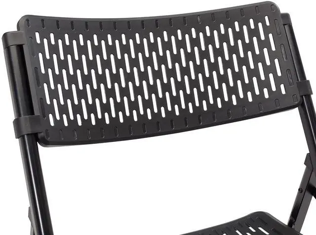 Alt view image 8 of 9 - National Public Seating 1410 Airflex Series Premium Polypropylene Folding Chair - Black, Pack of 4
