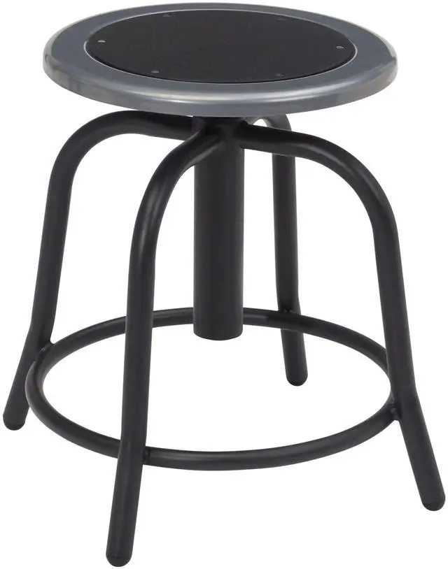 Alt view image 2 of 6 - National Public Seating, 18 - 24 Height Adjust Swivel Stool, Primary Color Black, Included (Qty.) 1, Seating Type Office Stool, Model# 6810-10
