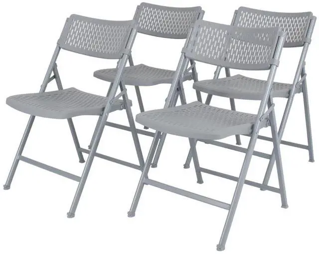 Main image of National Public Seating NPS Airflex Series Premium Polypropylene Folding Chair Platinum 4PK