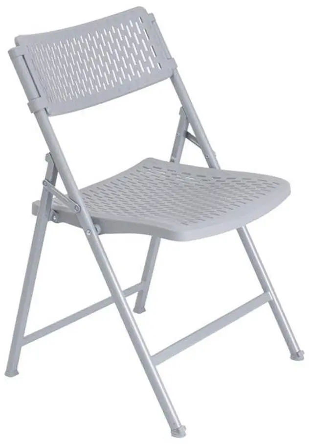 Alt view image 3 of 7 - National Public Seating NPS Airflex Series Premium Polypropylene Folding Chair Platinum 4PK