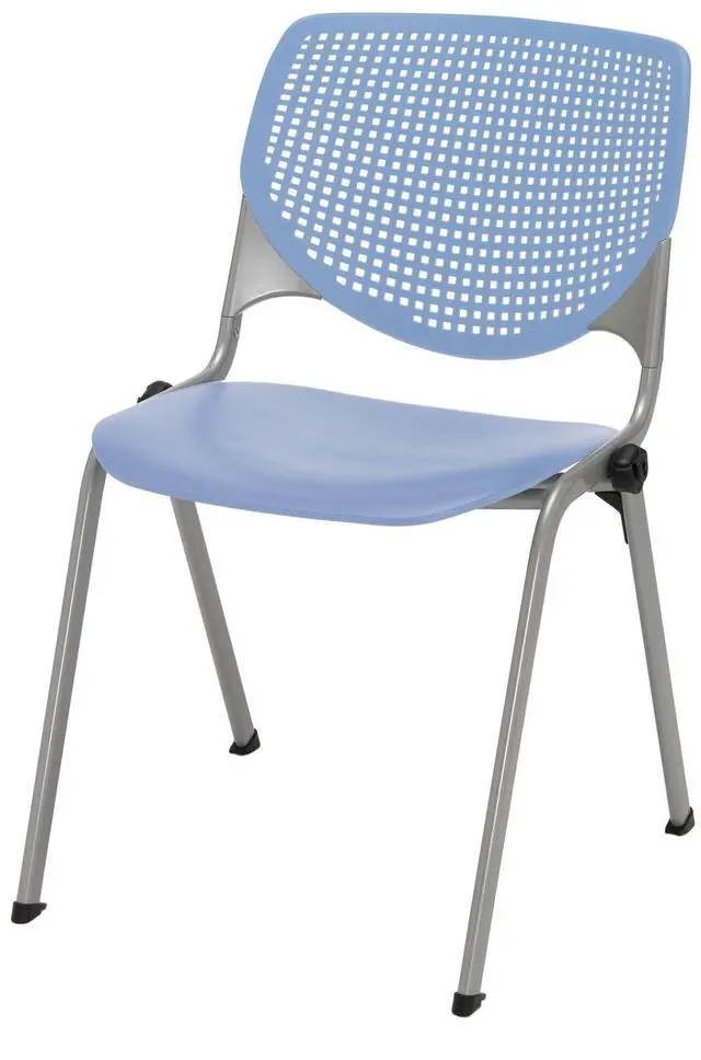 Alt view image 2 of 3 - KFI Seating KOOL Poly Stack Chair with Perforated Back, Peri Blue